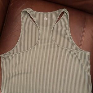 ALO | Yoga Women's Ribbed Tank Top in Green - Women’s Medium?